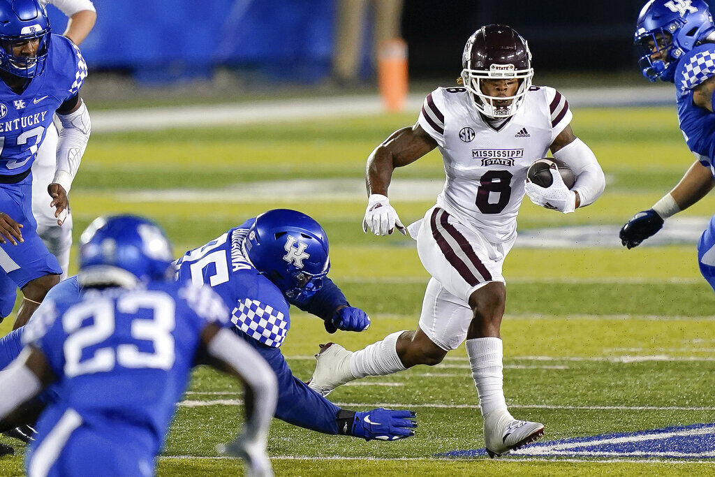 BONUS. Kylin Hill (Sr., Mississippi St., 5-10, 214)